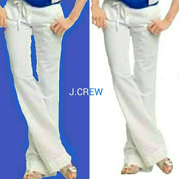 J. Crew Pants - J.CREW WHITE CITY FIT LINEN PANTS